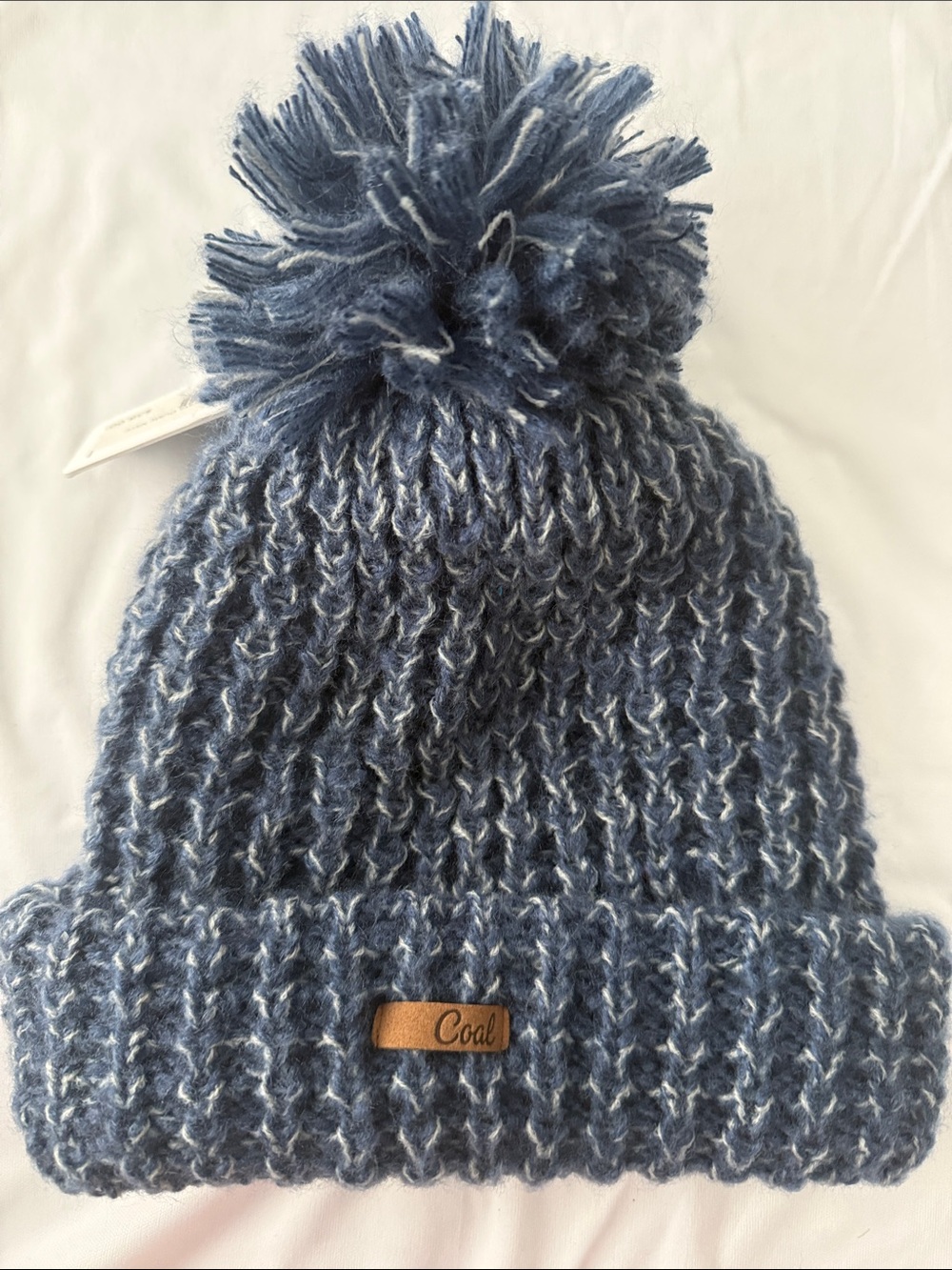 Coal Ladies' Pom Knit Beanie in Denim Blue